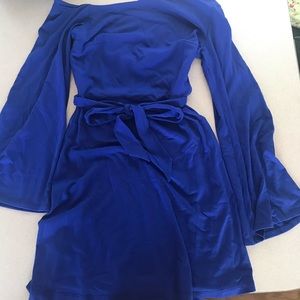 Susana Monaco off the shoulder mini violet dress